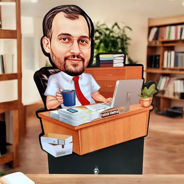 Personalized_7_Inch_Office_Desk_Caricature_with_Stand_for_Any_Profession_|_Custom_Photo_Cartoon_Figurine_with_Laptop,_Desk_&_Acrylic_Name_Letters_|_Double-Layer_Laminated_MDF_Wood,_Glossy_Finish_|_Unique_Gift_for_Men_&_Women,_Boss_&_Professionals