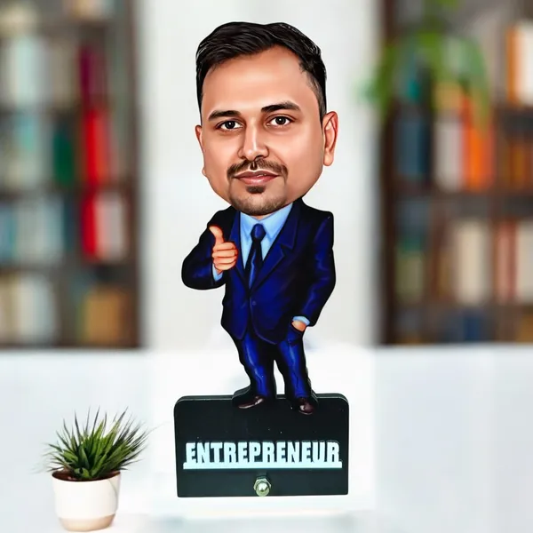 7_Inch_Personalized_3D_Caricature_with_Acrylic_Name_|_Custom_Formal_Coat_Pant_Suit_Bobblehead_for_Men_&_Women_|_Double_Layer_Laminated_MDF_with_Stand_|_Gift_for_Any_Profession