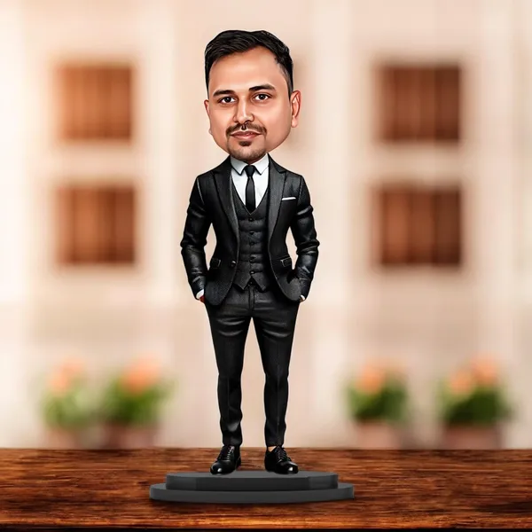 7_Inch_Personalized_3D_Caricature_with_Acrylic_Name_|_Custom_Formal_Coat_Pant_Suit_for_Men_&_Women_|_Double_Layer_Laminated_MDF_with_Stand_|_Gift_for_Any_Profession