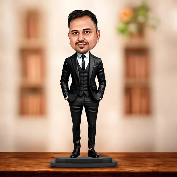 7_Inch_Personalized_3D_Caricature_with_Acrylic_Name_|_Custom_Formal_Coat_Pant_Suit_for_Men_&_Women_|_Double_Layer_Laminated_MDF_with_Stand_|_Gift_for_Any_Profession