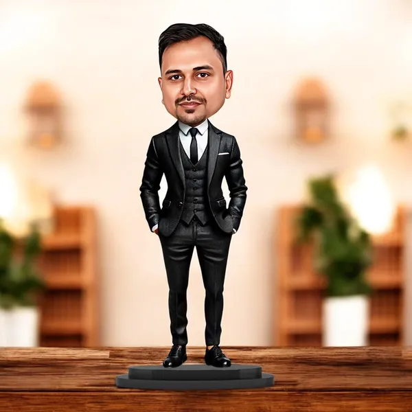 7_Inch_Personalized_3D_Caricature_with_Acrylic_Name_|_Custom_Formal_Coat_Pant_Suit_for_Men_&_Women_|_Double_Layer_Laminated_MDF_with_Stand_|_Gift_for_Any_Profession