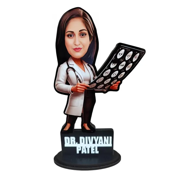 Personalized_Doctor_Caricature_Stand_with_Name_|_Custom_Medical_Profession_Figurine_from_Single_Photo_|_Heart_Specialist,_Radiologist,_Surgeon_&_Physician_|_Double-Layer_Wooden_Stand_with_Laminated_MDF_Base_&_Acrylic_Letters_|_Glossy_Finish_Gift