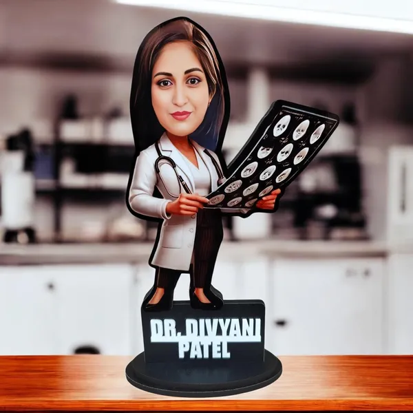 Personalized_Doctor_Caricature_Stand_with_Name_|_Custom_Medical_Profession_Figurine_from_Single_Photo_|_Heart_Specialist,_Radiologist,_Surgeon_&_Physician_|_Double-Layer_Wooden_Stand_with_Laminated_MDF_Base_&_Acrylic_Letters_|_Glossy_Finish_Gift