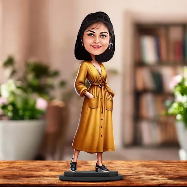 Personalized_7_Inch_Female_Caricature_Showpiece_for_Any_Profession_|_Custom_Photo_Figurine_with_Double-Layer_Laminated_MDF,_Glossy_Finish,_Acrylic_Name_&_Stand_|_Unique_Gift_for_Men_&_Women