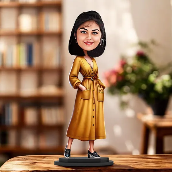 Personalized_7_Inch_Female_Caricature_Showpiece_for_Any_Profession_|_Custom_Photo_Figurine_with_Double-Layer_Laminated_MDF,_Glossy_Finish,_Acrylic_Name_&_Stand_|_Unique_Gift_for_Men_&_Women