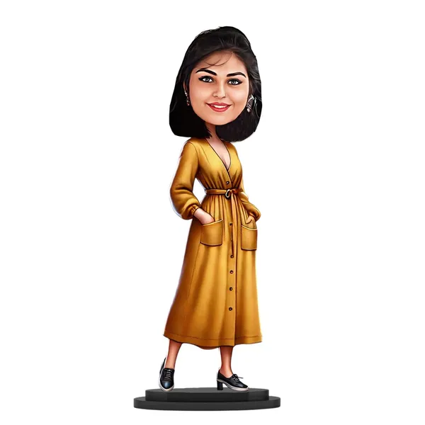 Personalized_7_Inch_Female_Caricature_Showpiece_for_Any_Profession_|_Custom_Photo_Figurine_with_Double-Layer_Laminated_MDF,_Glossy_Finish,_Acrylic_Name_&_Stand_|_Unique_Gift_for_Men_&_Women