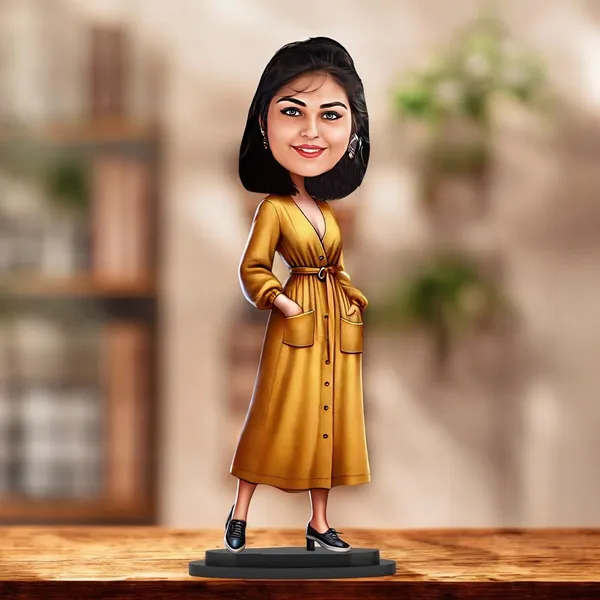 Personalized_7_Inch_Female_Caricature_Showpiece_for_Any_Profession_|_Custom_Photo_Figurine_with_Double-Layer_Laminated_MDF,_Glossy_Finish,_Acrylic_Name_&_Stand_|_Unique_Gift_for_Men_&_Women