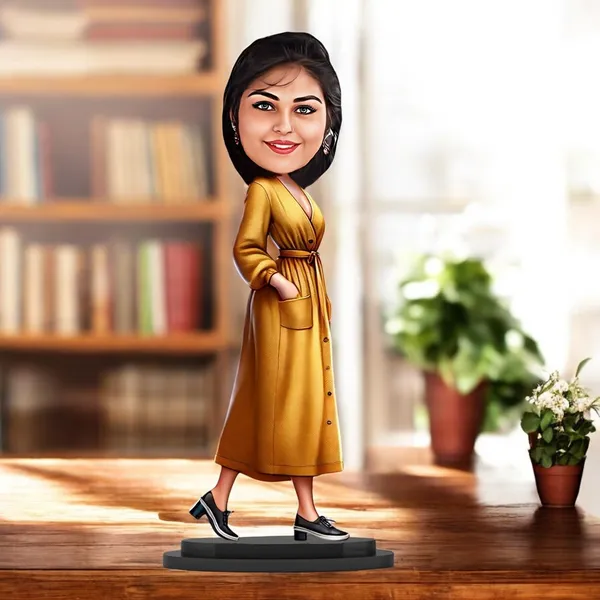 Personalized_7_Inch_Custom_Female_Caricature_Showpiece_for_Any_Profession_|_Double_Layer_Laminated_MDF_Wooden_Figurine_with_Glossy_Finish,_Acrylic_Name_&_Stand_|_Unique_Gift_for_Men_&_Women