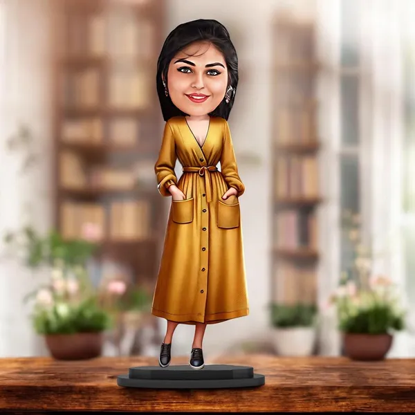 Personalized_7_Inch_Female_Caricature_Showpiece_for_Any_Profession_|_Custom_Photo_Figurine_with_Double-Layer_Laminated_MDF,_Glossy_Finish,_Acrylic_Name_&_Stand_|_Unique_Gift_for_Men_and_Women