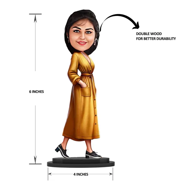 Customized_7_Inch_Female_Caricature_Stand_with_Acrylic_Name_|_Personalized_3D_Photo_Gift_for_Men_&_Women_|_Double_Layer_Laminated_MDF_with_Glossy_Finish_|_Custom_Design_for_Any_Profession