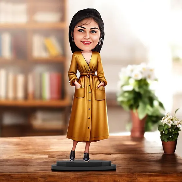 Personalized_Female_Caricature_with_Stand_&_Acrylic_Name_|_7_Inch_Custom_Wooden_Caricature_for_Any_Profession_|_Glossy_Double-Layer_Laminated_MDF_Gift_for_Men_&_Women
