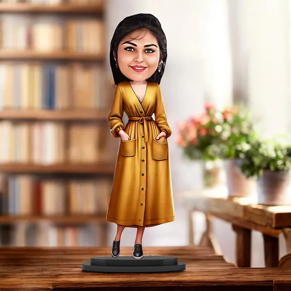 Personalized_Female_Caricature_with_Stand_&_Acrylic_Name_|_7_Inch_Custom_Wooden_Caricature_for_Any_Profession_|_Glossy_Double-Layer_Laminated_MDF_Gift_for_Men_&_Women