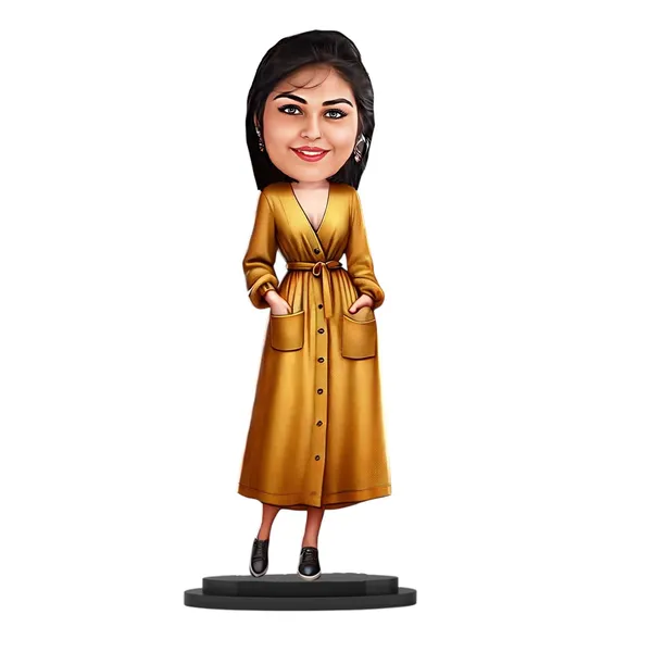 Personalized_Female_Caricature_with_Stand_&_Acrylic_Name_|_7_Inch_Custom_Wooden_Caricature_for_Any_Profession_|_Glossy_Double-Layer_Laminated_MDF_Gift_for_Men_&_Women