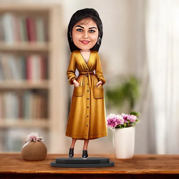Personalized_Female_Caricature_with_Stand_&_Acrylic_Name_|_7_Inch_Custom_Wooden_Caricature_for_Any_Profession_|_Glossy_Double-Layer_Laminated_MDF_Gift_for_Men_&_Women