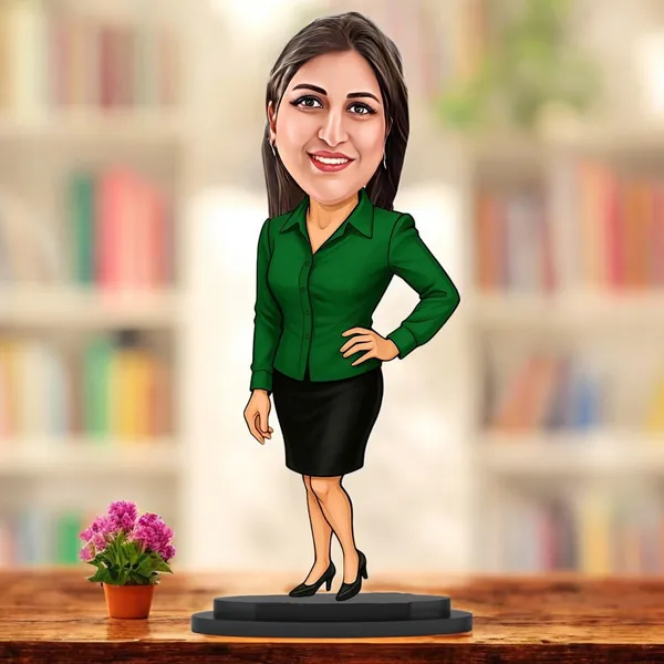 Customized_2D_Caricature_with_Name_|_7_Inch_Personalized_MDF_Photo_Standee_with_Glossy_Finish_|_Custom_Male_&_Female_Caricature_Gift_for_Any_Profession