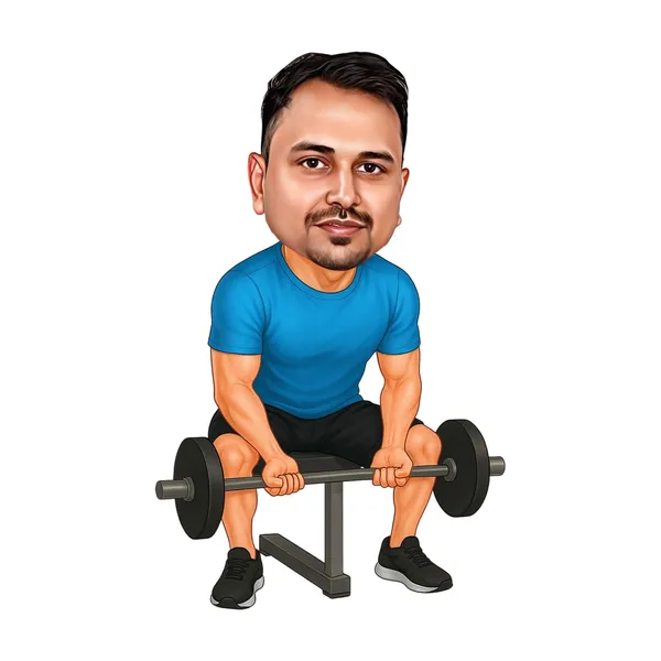 Personalized_Gym_Lover_Caricature_Cutout_with_Acrylic_Name_|_Custom_Weightlifting_2D_MDF_Caricature_|_Glossy_Double-Layer_Laminated_MDF_with_Stand_|_Unique_Fitness_Gift_for_Men_&_Women