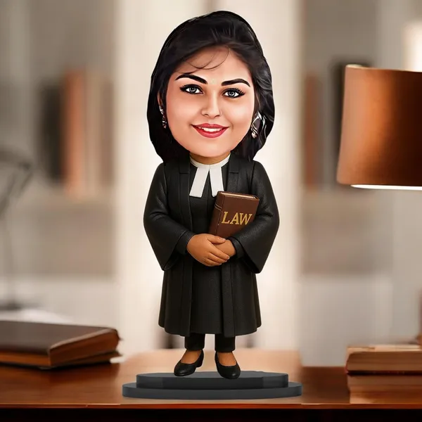 Personalized_Female_Lawyer_Caricature_Cutout_with_Acrylic_Name_|_Custom_2D_MDF_Advocate_Gift_for_Men_&_Women_|_Glossy_Double-Layer_Laminated_MDF_with_Stand_|_Unique_Professional_Gift