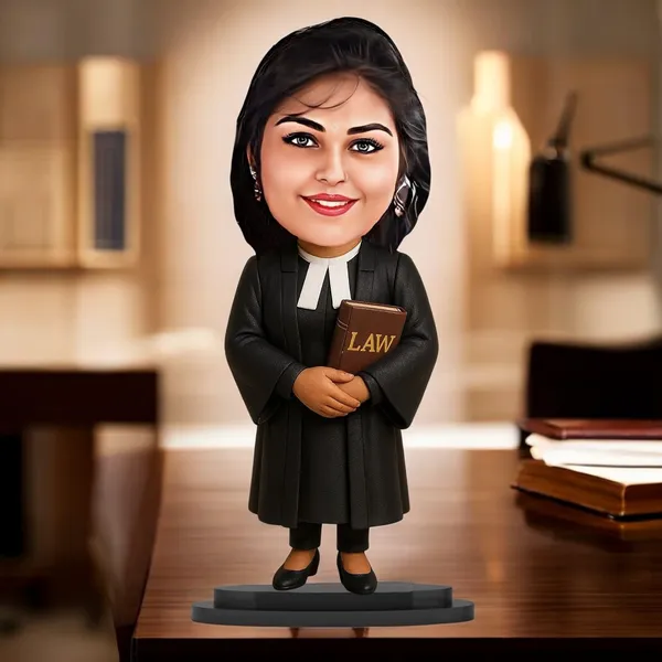 Personalized_Female_Lawyer_Caricature_Cutout_with_Acrylic_Name_|_Custom_2D_MDF_Advocate_Gift_for_Men_&_Women_|_Glossy_Double-Layer_Laminated_MDF_with_Stand_|_Unique_Professional_Gift
