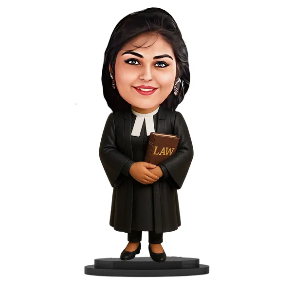 Personalized_Female_Lawyer_Caricature_Cutout_with_Acrylic_Name_|_Custom_2D_MDF_Advocate_Gift_for_Men_&_Women_|_Glossy_Double-Layer_Laminated_MDF_with_Stand_|_Unique_Professional_Gift