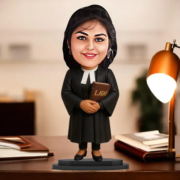 Personalized_Female_Lawyer_Caricature_Cutout_with_Acrylic_Name_|_Custom_2D_MDF_Advocate_Gift_for_Men_&_Women_|_Glossy_Double-Layer_Laminated_MDF_with_Stand_|_Unique_Professional_Gift
