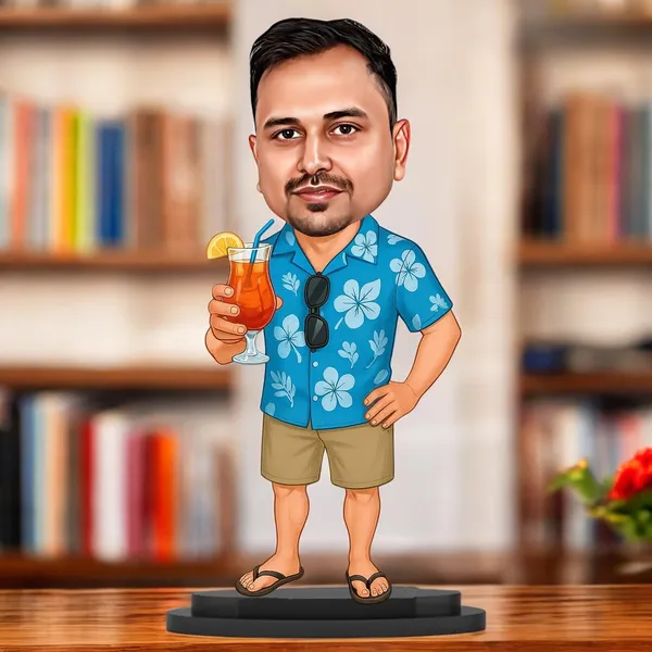 Personalized_2D_Holiday_&_Travel_Caricature_with_Stand,_7_Inch_Custom_Vacation_Gift_for_Men_&_Women,_Double-Layer_Laminated_MDF_with_Glossy_Finish,_Customized_Name_in_Acrylic_Letters,_Travel_Lover_Gift_&_Couple_Gift