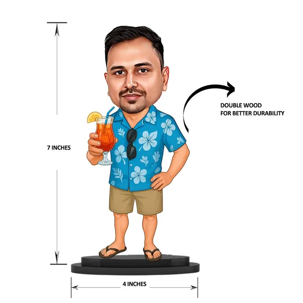 Personalized_2D_Holiday_&_Travel_Caricature_with_Stand,_7_Inch_Custom_Vacation_Gift_for_Men_&_Women,_Double-Layer_Laminated_MDF_with_Glossy_Finish,_Customized_Name_in_Acrylic_Letters,_Travel_Lover_Gift_&_Couple_Gift