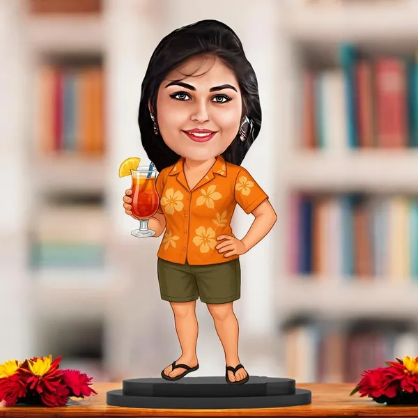 Personalized_7_Inch_Female_Caricature_with_Stand_for_Any_Profession_|_Custom_Photo_Cartoon_Figurine_with_Acrylic_Name_Letters_|_Double-Layer_Laminated_MDF_Wood_Glossy_Finish_|_Unique_Gift_for_Men_&_Women,_Friends_&_Professionals