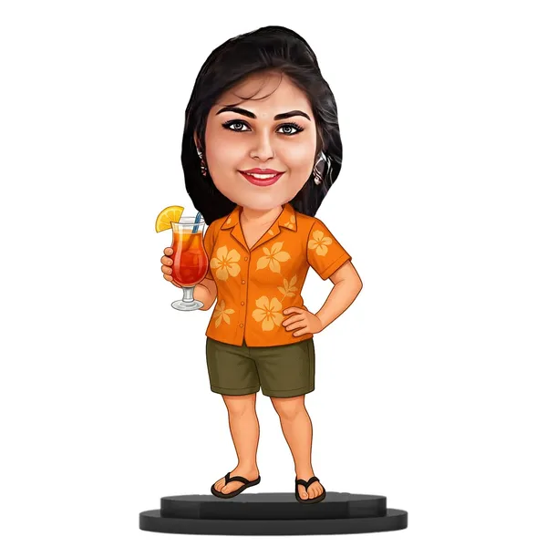 Personalized_7_Inch_Female_Caricature_with_Stand_for_Any_Profession_|_Custom_Photo_Cartoon_Figurine_with_Acrylic_Name_Letters_|_Double-Layer_Laminated_MDF_Wood_Glossy_Finish_|_Unique_Gift_for_Men_&_Women,_Friends_&_Professionals