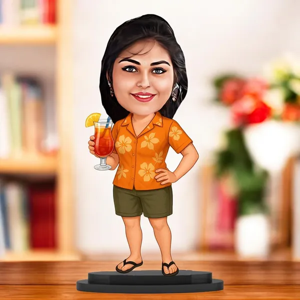 Personalized_7_Inch_Female_Caricature_with_Stand_for_Any_Profession_|_Custom_Photo_Cartoon_Figurine_with_Acrylic_Name_Letters_|_Double-Layer_Laminated_MDF_Wood_Glossy_Finish_|_Unique_Gift_for_Men_&_Women,_Friends_&_Professionals