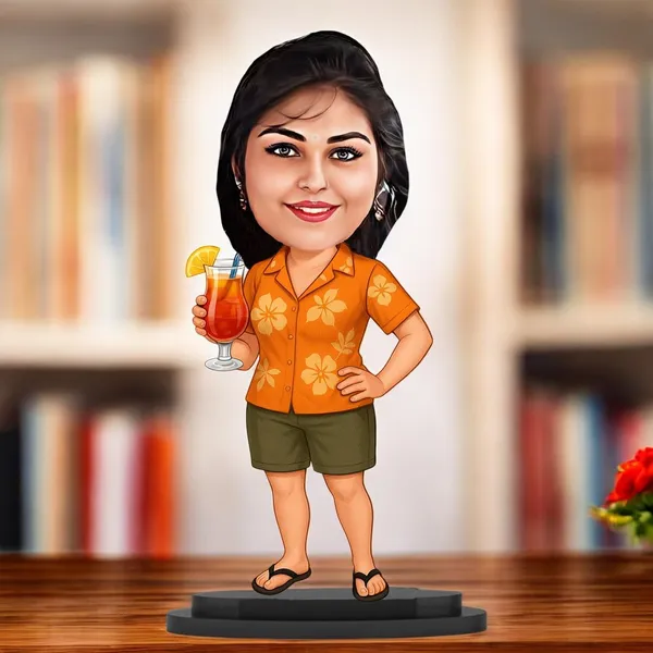 Personalized_7_Inch_Female_Caricature_with_Stand_for_Any_Profession_|_Custom_Photo_Cartoon_Figurine_with_Acrylic_Name_Letters_|_Double-Layer_Laminated_MDF_Wood_Glossy_Finish_|_Unique_Gift_for_Men_&_Women,_Friends_&_Professionals