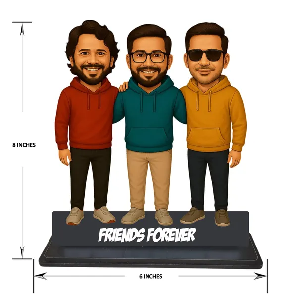 Personalized_2D_Friends_Caricature_with_Name_|_7_Inch_Custom_Couple_of_Friends_Gift_|_Double-Layer_Glossy_Laminated_MDF_with_Acrylic_Name_|_Any_Profession,_Male_&_Female