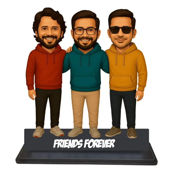 Personalized_2D_Friends_Caricature_with_Name_|_7_Inch_Custom_Couple_of_Friends_Gift_|_Double-Layer_Glossy_Laminated_MDF_with_Acrylic_Name_|_Any_Profession,_Male_&_Female