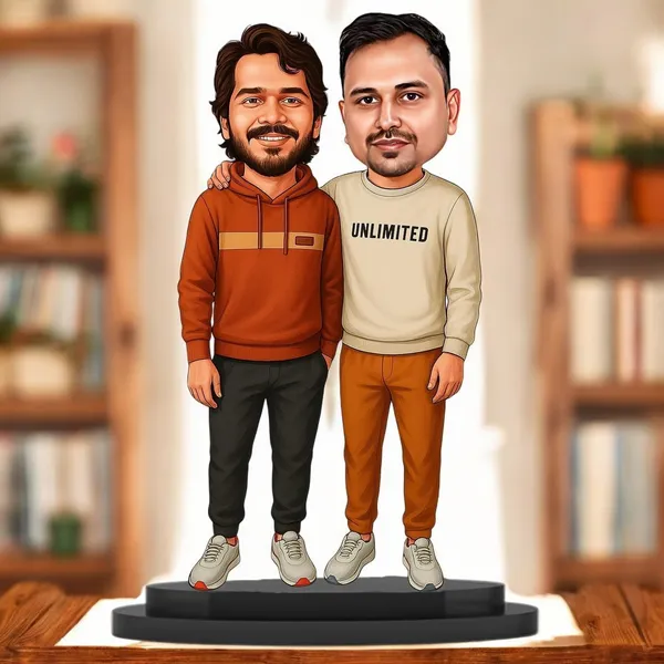 Personalized_Best_Friends_Caricature_Standee_with_Acrylic_Name_|_7_Inch_Custom_Two-Person_Caricature_for_Any_Profession_|_Double-Layer_Laminated_MDF_Wood,_Glossy_Finish_&_Stand_|_Gift_for_Men_&_Women