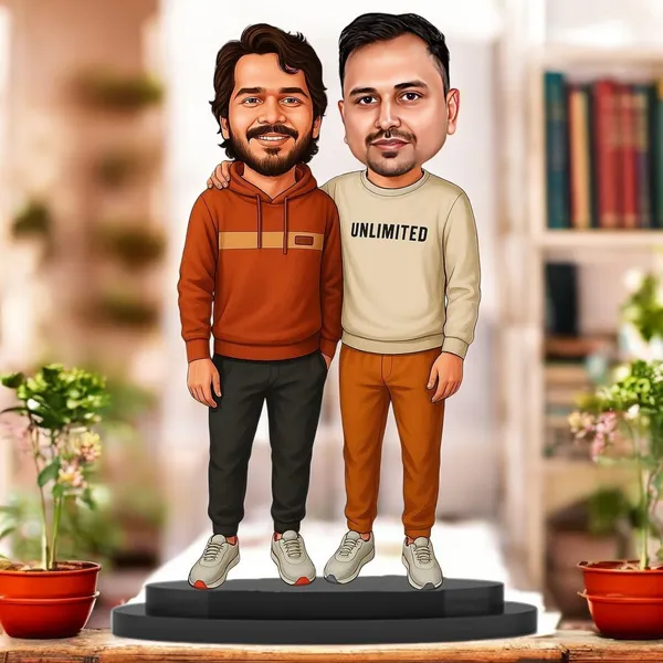Personalized_Best_Friends_Caricature_Standee_with_Acrylic_Name_|_7_Inch_Custom_Two-Person_Caricature_for_Any_Profession_|_Double-Layer_Laminated_MDF_Wood,_Glossy_Finish_&_Stand_|_Gift_for_Men_&_Women