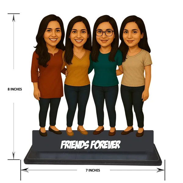Personalized_4_Friends_Caricature_with_Stand,_7_Inch_Custom_2D_Wooden_Figurine_for_Male_&_Female_Friends,_Double_Layer_Glossy_Laminated_MDF_with_Acrylic_Nameplate,_Best_Friends_Group_Gift
