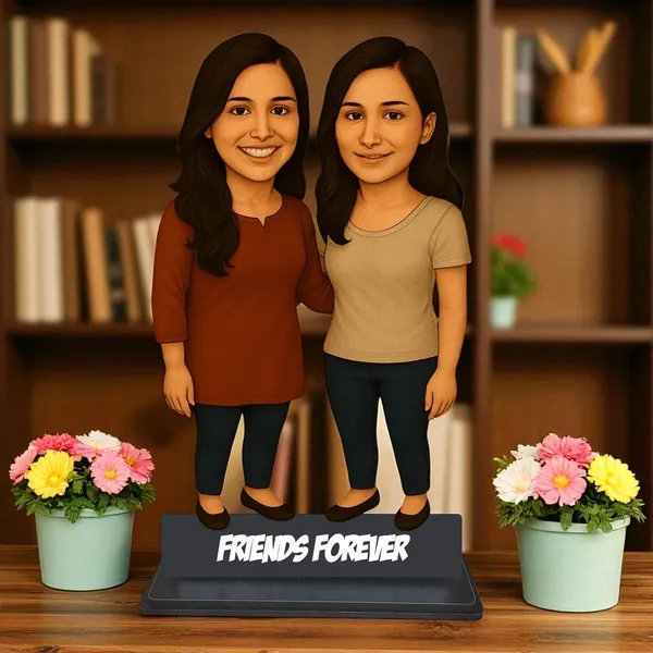 Personalized_Best_Friends_Caricature_Cutout_with_Acrylic_Name_|_Custom_Two-Person_Photo_Caricature_|_Glossy_Double-Layer_Laminated_MDF_with_Stand_|_Unique_Gift_for_Best_Friends,_Couples_&_Family