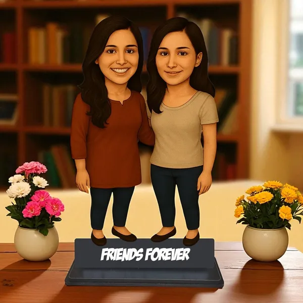 Personalized_Best_Friends_Caricature_Cutout_with_Acrylic_Name_|_Custom_Two-Person_Photo_Caricature_|_Glossy_Double-Layer_Laminated_MDF_with_Stand_|_Unique_Gift_for_Best_Friends,_Couples_&_Family