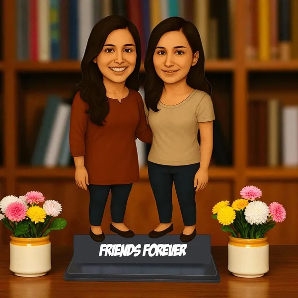 Personalized_Best_Friends_Caricature_Cutout_with_Acrylic_Name_|_Custom_Two-Person_Photo_Caricature_|_Glossy_Double-Layer_Laminated_MDF_with_Stand_|_Unique_Gift_for_Best_Friends,_Couples_&_Family
