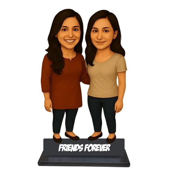 Personalized_Best_Friends_Caricature_Cutout_with_Acrylic_Name_|_Custom_Two-Person_Photo_Caricature_|_Glossy_Double-Layer_Laminated_MDF_with_Stand_|_Unique_Gift_for_Best_Friends,_Couples_&_Family