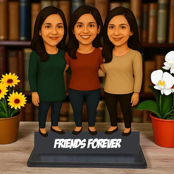 Personalized_2D_Friends_Caricature_with_Name_|_7_Inch_Custom_Couple_of_Friends_Gift_|_Double-Layer_Glossy_Laminated_MDF_with_Acrylic_Name_|_Any_Profession,_Male_&_Female