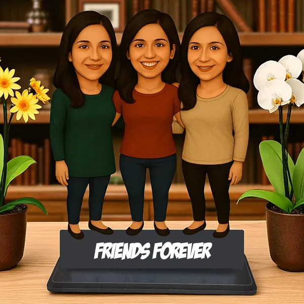 Personalized_2D_Friends_Caricature_with_Name_|_7_Inch_Custom_Couple_of_Friends_Gift_|_Double-Layer_Glossy_Laminated_MDF_with_Acrylic_Name_|_Any_Profession,_Male_&_Female