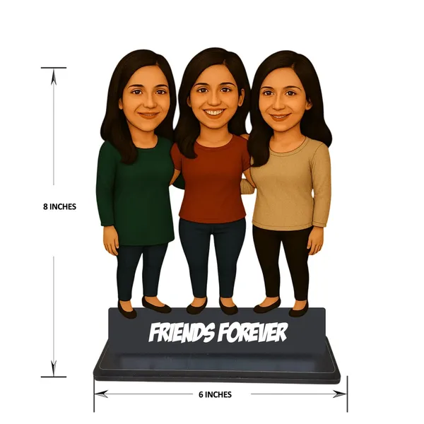 Personalized_2D_Friends_Caricature_with_Name_|_7_Inch_Custom_Couple_of_Friends_Gift_|_Double-Layer_Glossy_Laminated_MDF_with_Acrylic_Name_|_Any_Profession,_Male_&_Female