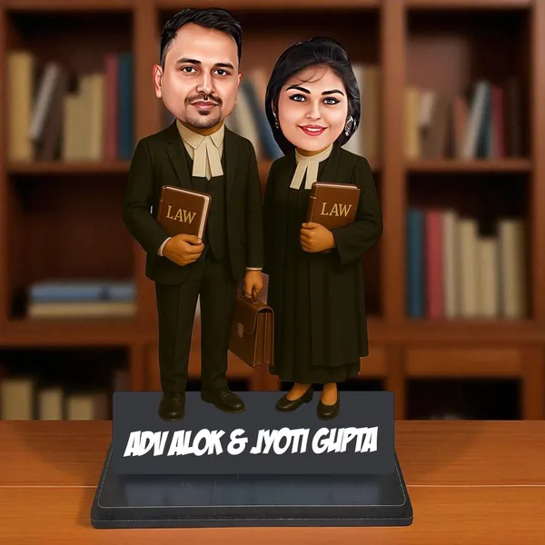 Personalized_Lawyer_Couple_Caricature_Standee,_Custom_Advocate_Gift_for_Men_&_Women,_2D_Laminated_MDF_Wooden_Stand_with_Acrylic_Name,_Double_Layer_Glossy_Finish,_Unique_Gift_for_Lawyers