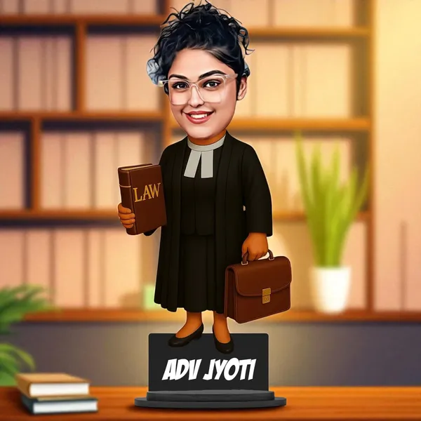 Personalized_Lady_Lawyer_Caricature_Cutout_with_Acrylic_Name_|_Custom_2D_MDF_Advocate_Gift_for_Women_&_Men_|_Glossy_Double-Layer_Laminated_MDF_with_Stand_|_Birthday_&_Professional_Gift