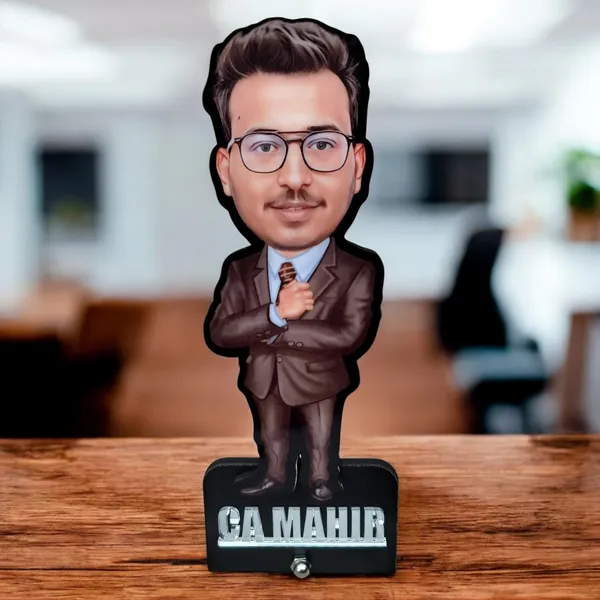 Personalized_3D_Caricature_Stand_with_Name_|_Custom_Profession_Figurine_from_Single_Photo_|_Double-Layer_Wooden_Stand_with_Laminated_MDF_Base_&_Acrylic_Letters_|_Glossy_Finish_|_Gift_for_Men_&_Women