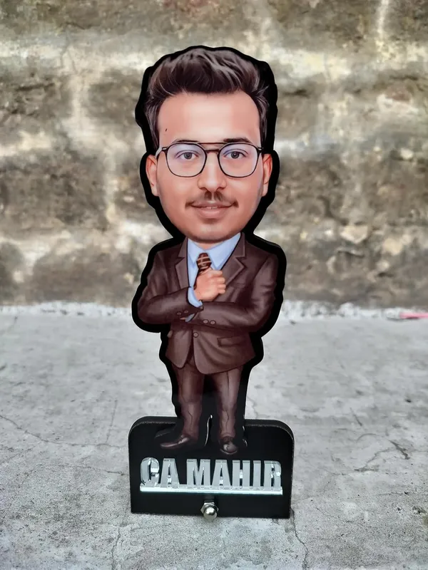 7_Inch_Personalized_3D_Caricature_with_Acrylic_Name_|_Custom_Formal_Coat_Pant_Suit_Bobblehead_for_Men_&_Women_|_Double_Layer_Laminated_MDF_with_Stand_|_Gift_for_Any_Profession