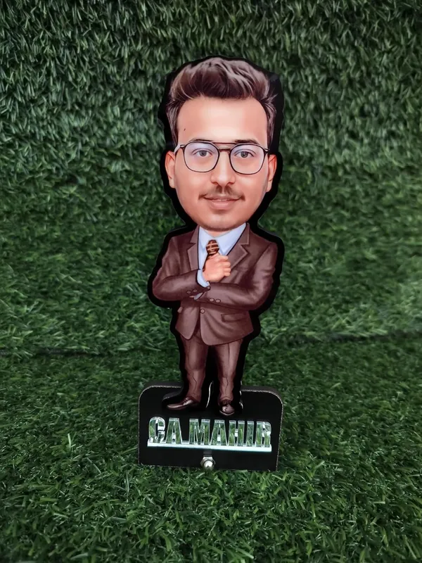 7_Inch_Personalized_3D_Caricature_with_Acrylic_Name_|_Custom_Formal_Coat_Pant_Suit_Bobblehead_for_Men_&_Women_|_Double_Layer_Laminated_MDF_with_Stand_|_Gift_for_Any_Profession