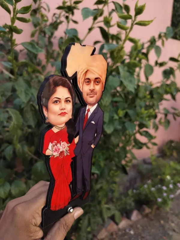 Customized_2D_Couple_Caricature_Standee_|_Personalized_Bride_&_Groom_Photo_Gift_|_Double-Layer_Laminated_MDF_with_Acrylic_Name_|_7_Inch_Custom_Gift_for_Any_Profession