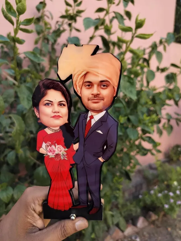 Customized_2D_Couple_Caricature_Standee_|_Personalized_Bride_&_Groom_Photo_Gift_|_Double-Layer_Laminated_MDF_with_Acrylic_Name_|_7_Inch_Custom_Gift_for_Any_Profession