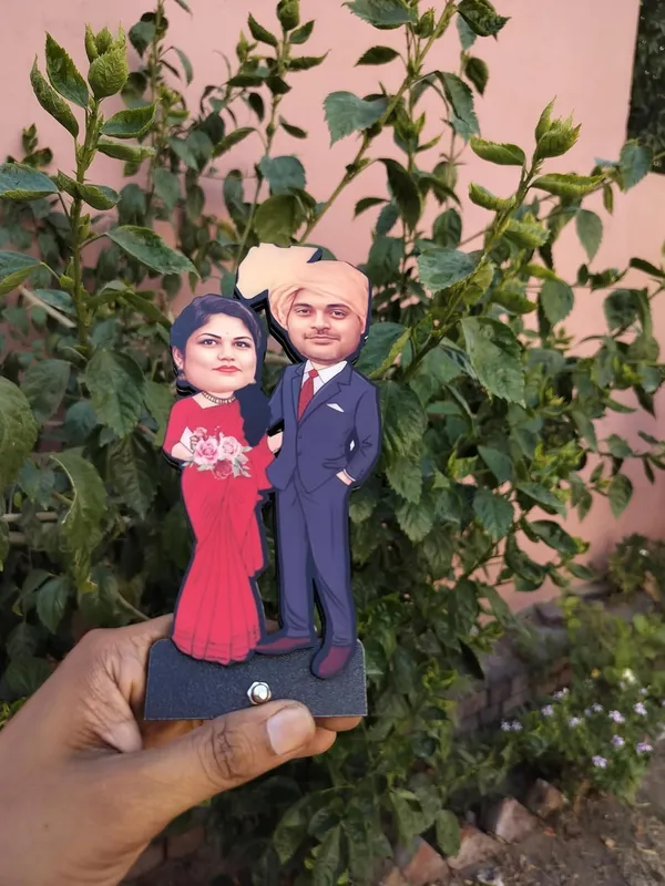Customized_2D_Couple_Caricature_Standee_|_Personalized_Bride_&_Groom_Photo_Gift_|_Double-Layer_Laminated_MDF_with_Acrylic_Name_|_7_Inch_Custom_Gift_for_Any_Profession